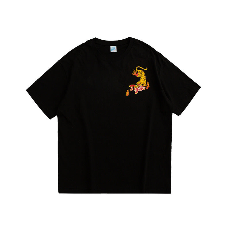 New Summer Fashion Brand Leather Printed T-shirt