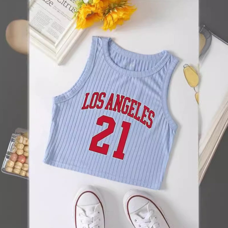 Women's Sexy Print Loose-fitting Cropped Top Women's vest