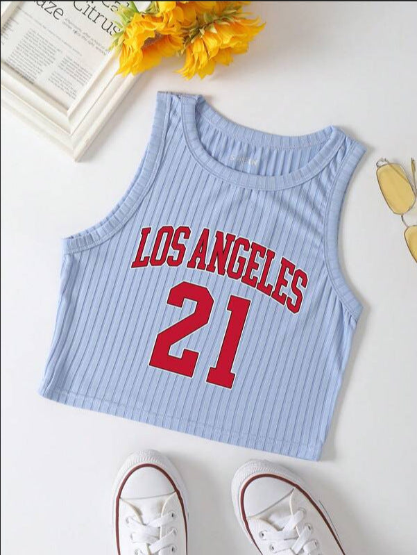 Women's Sexy Print Loose-fitting Cropped Top Women's vest