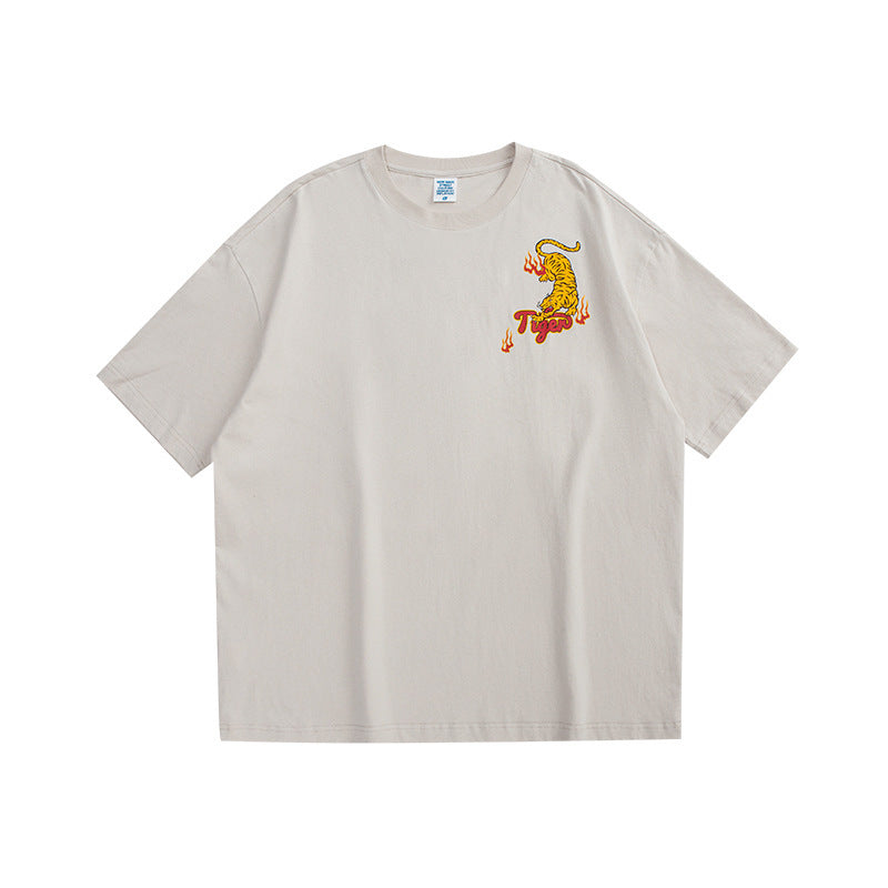 New Summer Fashion Brand Leather Printed T-shirt