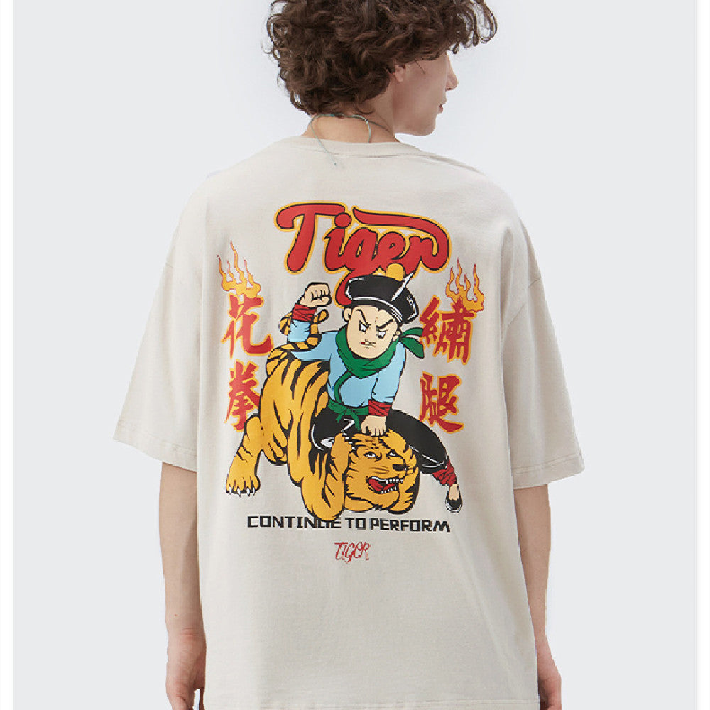 New Summer Fashion Brand Leather Printed T-shirt