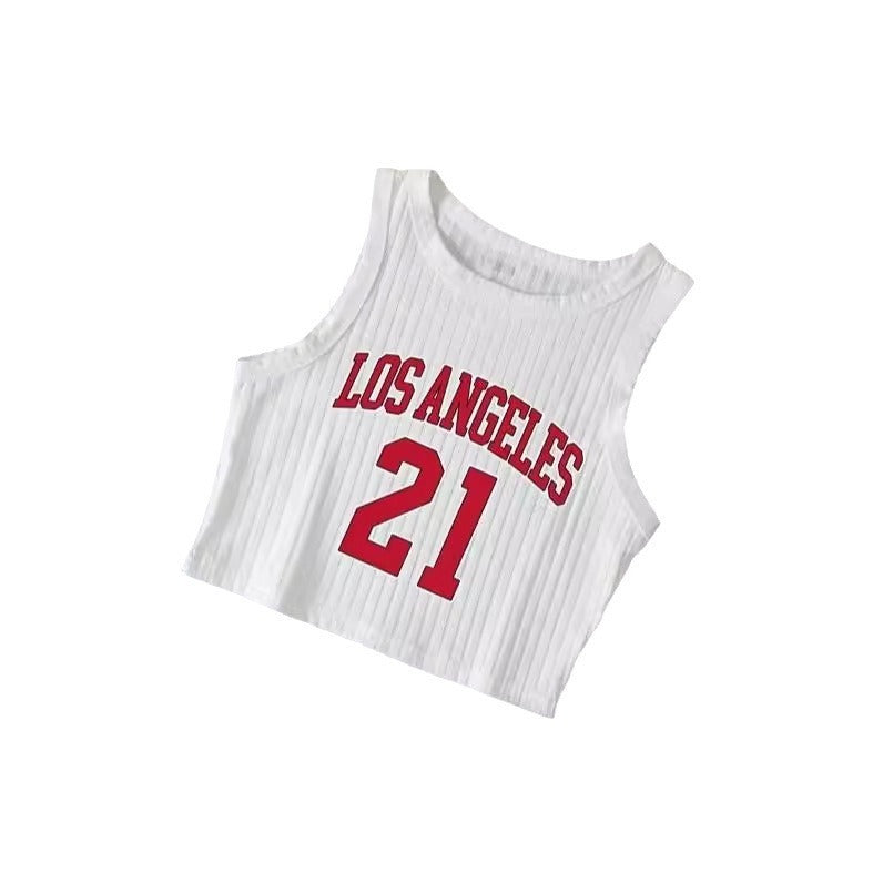 Women's Sexy Print Loose-fitting Cropped Top Women's vest