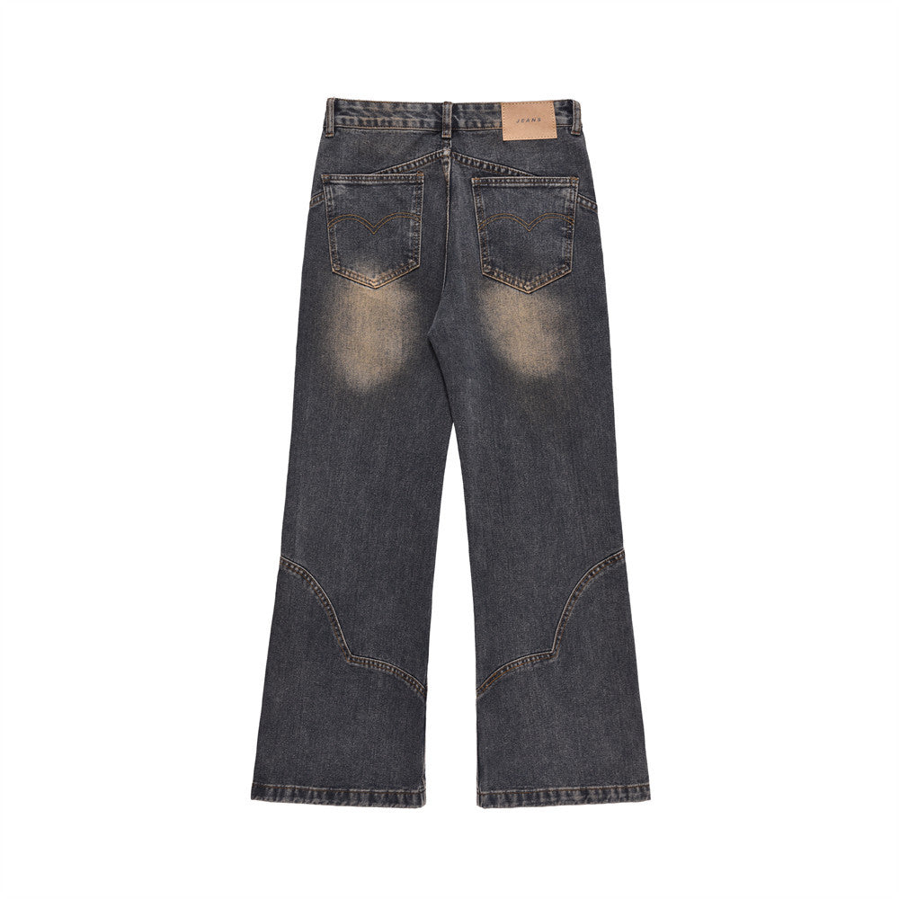 Denim Slightly Flared Denim Trousers For Men