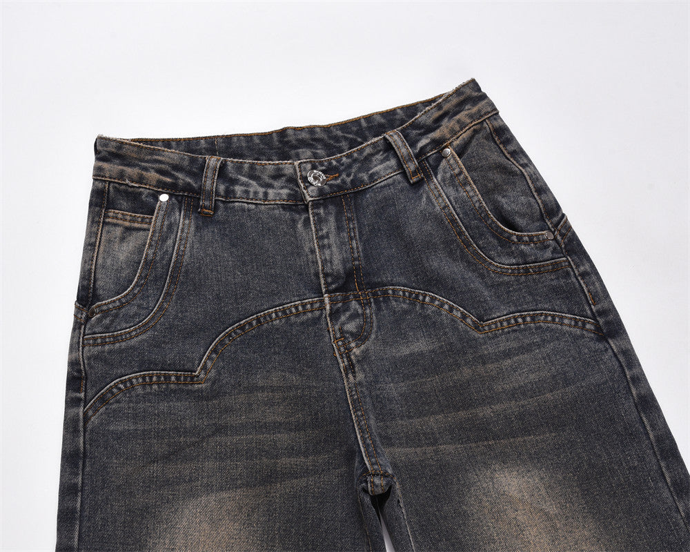 Denim Slightly Flared Denim Trousers For Men