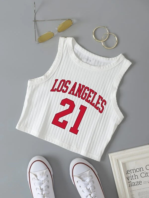 Women's Sexy Print Loose-fitting Cropped Top Women's vest